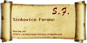 Sinkovics Ferenc névjegykártya
