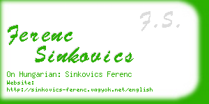 ferenc sinkovics business card